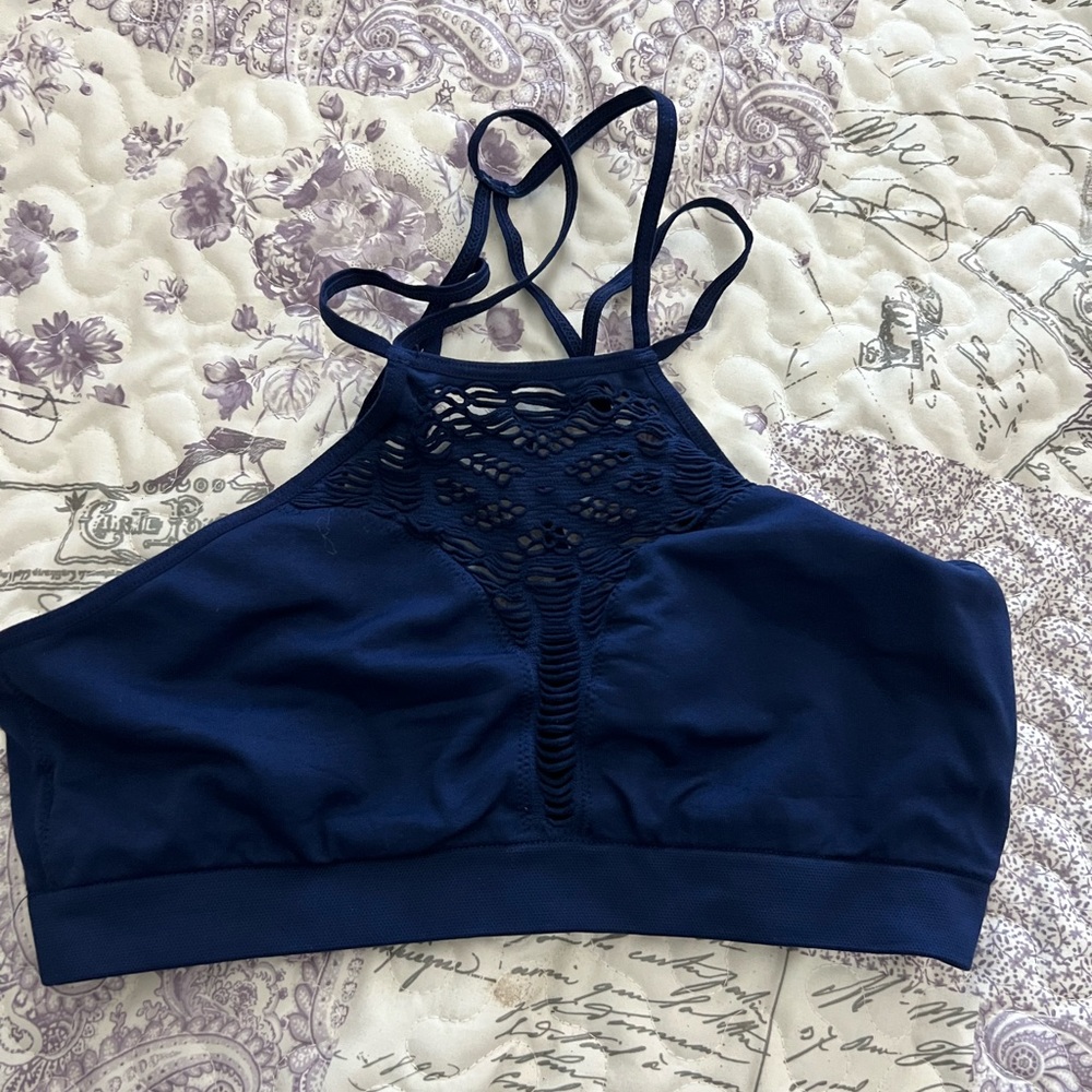 Navy blue sports bra